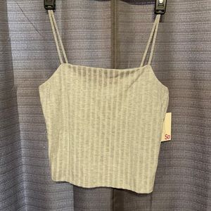 Cropped square rib tank